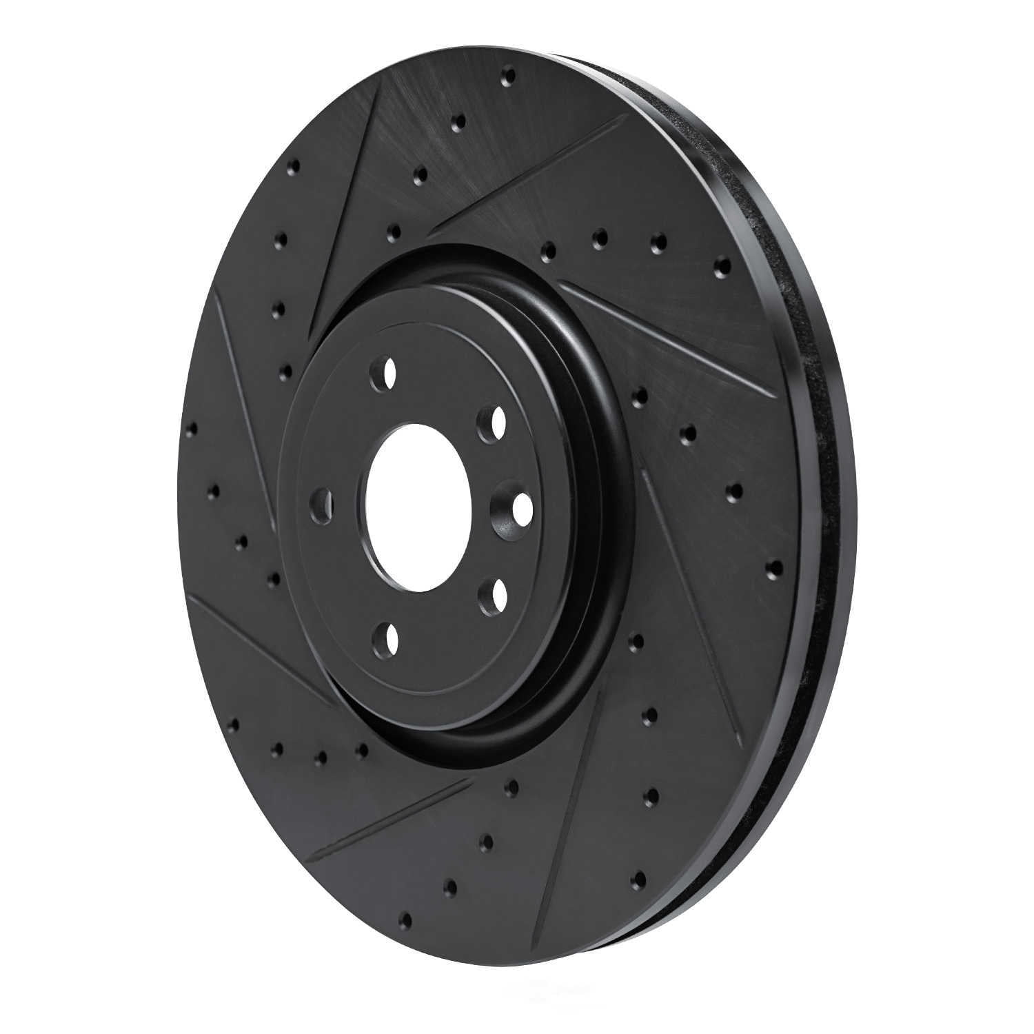 Dynamic Friction Company 633-20032L DFC Brake Rotor - Drilled And Slotted - Black