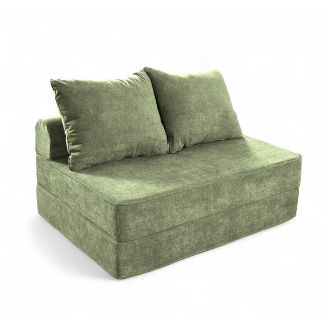 Sofá Cama Matrimonial Plegable + Cojín Espacio Optimizado Olive