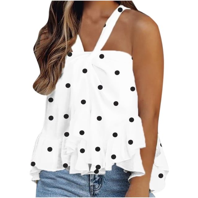 Pompotops Blouses Sans Manches Aguichant à Imprimé pour Femmes