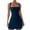 Navy, variant on OSOLU Solid Color Women Square Neck Bodice Dress Sleeveless Tank Tops Stretch Flare Mini Dresses