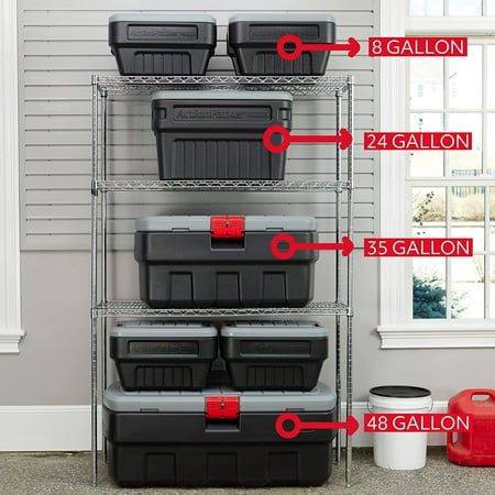 

GEROBOOM ActionPacker️ 24 Gal Lockable Bins Pack of 2 Industrial Rugged Containers with Lids