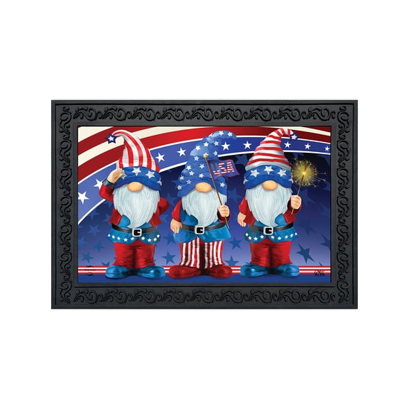 Briarwood Lane Doormat 30x18 Indoor Outdoor Patriotic Gnomes Doormat