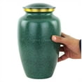 thumbnail image 2 of 11" Aluminum Cremation Funeral Urns for Adult Human & Pet Loss | Gravel Beautiful Style Handcrafted Burial Funeral Urns for Cremated Ash Remains Storage (Gravel Green), 2 of 2