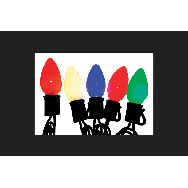 Celebrations C9 LED Ceramic Look Christmas Light Set Multicolored 24 ft
