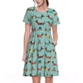 thumbnail image 1 of Disketp winter ski Dachshund para Vestido de Manga Corta para Mujeres, Vestidos de Verano para Mujeres, Casual y Holgado para la Playa, 1 of 6