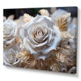thumbnail image 2 of Designart Décoration Murale Surdimensionnée de Roses, art Mural de Roses, Adoration de Roses en Or Pur, art Mural sur Toile Blanche, 40x30 Pouces, 2 of 5