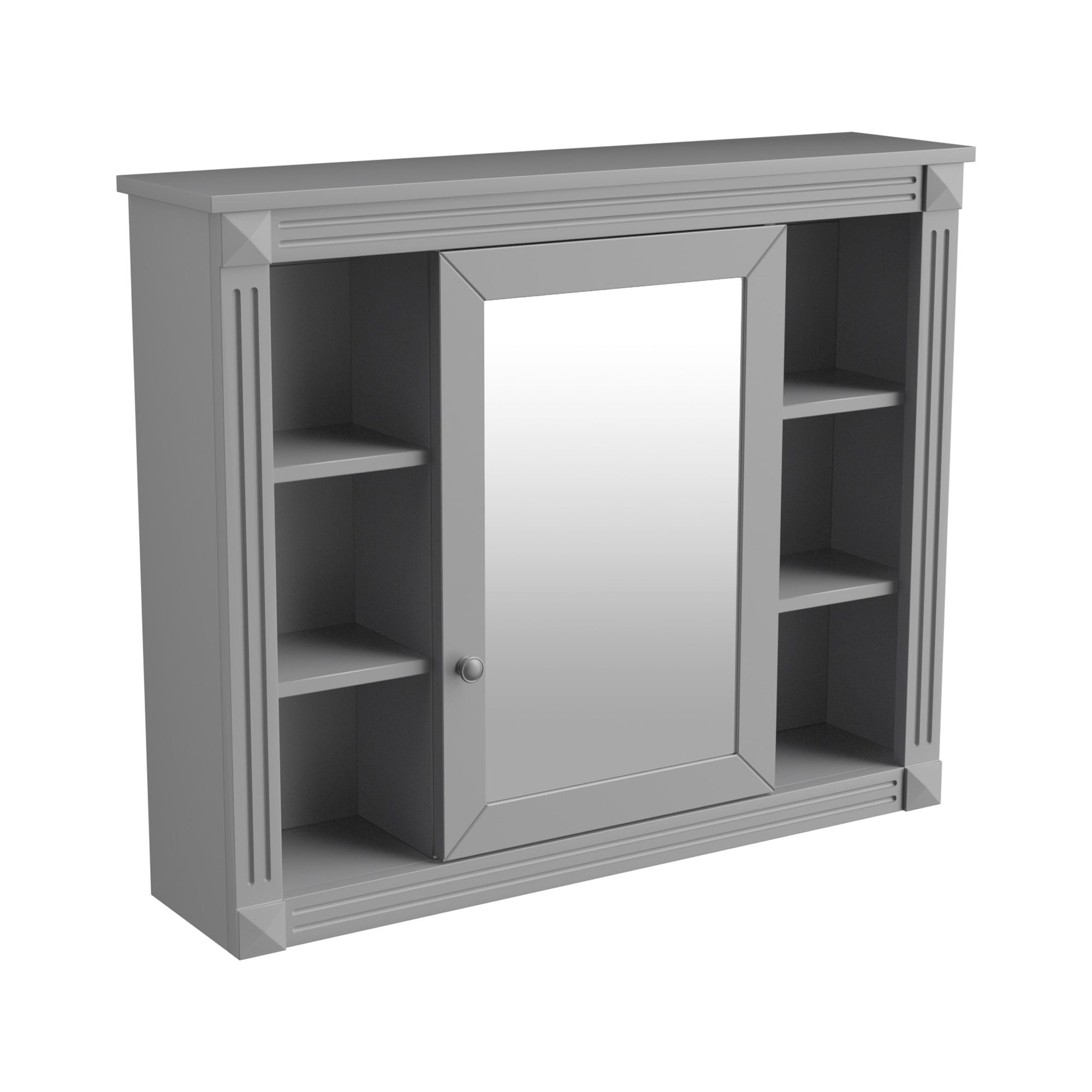Aukfa Wall Mounted Bathroom Storage Cabinet,Medicine Cabinet with Mirror - Gray