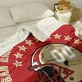 thumbnail image 4 of San Francisco Custom Throw Blanket 40 * 50, Throw Blankets Printed with Any Name and Number for Men Women, Personalized Football Gifts for Fans, 4 of 6