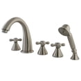 thumbnail image 1 of Kingston Brass KS23685AX Three Handle Roman Tub Filler with Hand Shower, 1 of 4