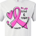 thumbnail image 4 of Inktastic Love, Care, Cure Breast Cancer Awareness Pink Ribbon T-Shirt, 4 of 5