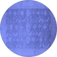 thumbnail image 1 of Ahgly Company Machine Washable Indoor Round Oriental Blue Industrial Area Rugs, 3' Round, 1 of 4