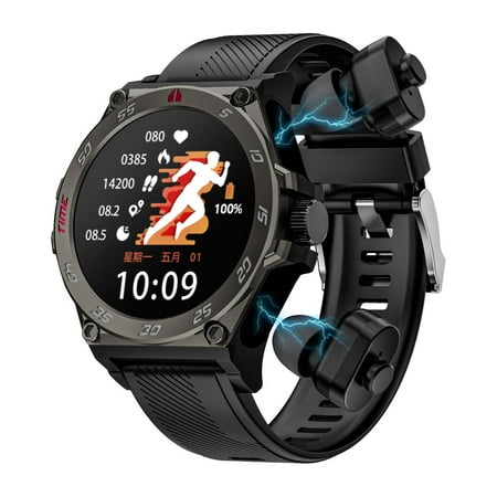 Rainbuvvy LC18 Smart Watch 1.53 Inch TWS Series Built-in Portable Earphones Bluetooth 5.0 IP67 Waterproof Health Record Sports Watch