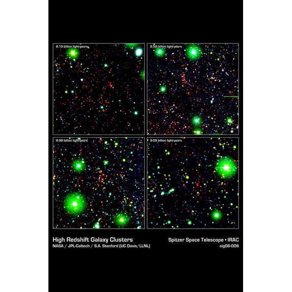 24"x36" Gallery Poster, High Redshift Galaxy Clusters