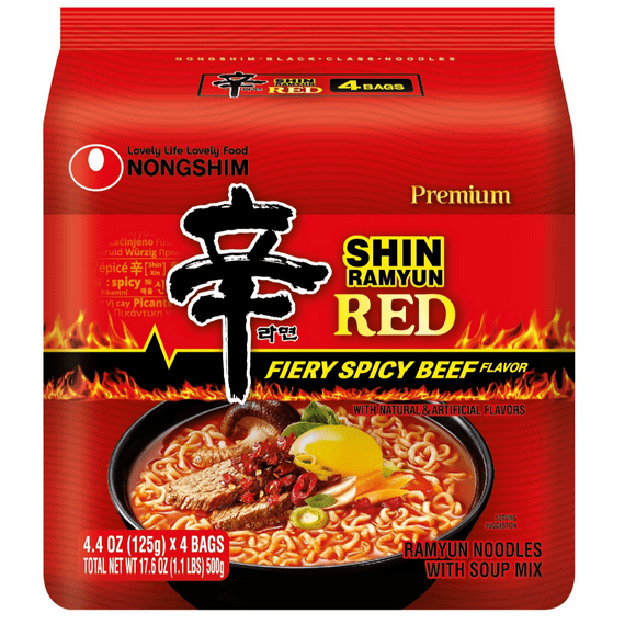 Nongshim Shin Ramyun Red, 125g x 4, Family Pack
