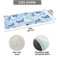 thumbnail image 3 of Haosy Blue Butterflies and Flowers Bathroom Rugs Non Slip Absorbent Soft Plush Quick Dry Bath Mat, 39"x20", 3 of 8