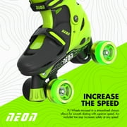 Yvolution Neon 2in1 Roller Skates Inline and Quad, Boys, Kids Skates, Size 3-6, Green and Black