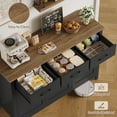 thumbnail image 5 of Hiphuta 47"W Buffet Cabinet with Adjustable Shelf, Modern Farmhouse Coffee Bar with 3 Drawers and Sturdy Base for Small Space and Living Room, Black, 5 of 7