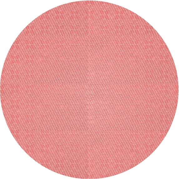 Ahgly Company Indoor Round Patterned Light Coral Pink Area Rugs, 8' Round