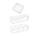 thumbnail image 2 of Nestable Containers For Efficient Space Management, Clear Storage Bin With Soft Grip Handles, 9" L x 3.5" W x 2.5" H, 2 of 5