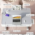 thumbnail image 3 of Laptop Desk for Bed, Adjustable Bed Table with USB Charge Port, Foldable Laptop Table with Storage Drawer, Portable Laptop Bed Desk Stand Tray Table, 3 of 6