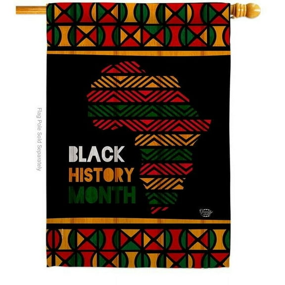 Ornament Collection 28 x 40 in. Afro-Americans History Month House Flag with Support Cause Double-Sided Decorative Vertical Flags Decoration Banner Garden Yard Gift