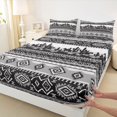 thumbnail image 4 of Erosebridal Rustic Farmhouse Aztec Queen Sheet Sets, Western Cowboy Bed Set, Gray Black, 4 Pieces 1 Flat Sheet, 1 Fitted Sheet and 2 Pillowcases, 4 of 5