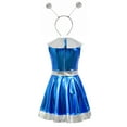 thumbnail image 5 of mgoYE Girls Halloween Clothes Alien Metallic Dress Kids Sparkly Shiny Dresses Twirl Swing Dresses Silver Outfit|Blue 7-8 Years, 5 of 6