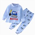 thumbnail image 4 of NOLDARES Toddler Baby Boy Clothes 2pcs Fall Winter Outfits Long Sleeve Pullover Sweatshirt Casual Pants Graphic Print Clothing Set(Light Blue,18-24 M), 4 of 4