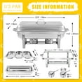 thumbnail image 4 of Jacgood 10 Pack Chafing Dish Round 6QT×6+Round 5QT×2+Rectangular 8QT 1/3 Pan×2 Chafers Stainless Steel Catering Buffet Warmer Set for Parties,Events,Wedding,Dinner, 4 of 8