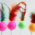 thumbnail image 2 of Cat Toy Spring Suction Cup Ball Fake Feather Pet Interactive Toy Cat Teaser, 2 of 2