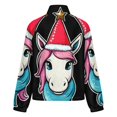 thumbnail image 6 of Jackets for Women Winter Coat Jackets Flannel Stand Collar Jacket(Christmas Unicorn Hat Scarf,Size:S-4XL), 6 of 7