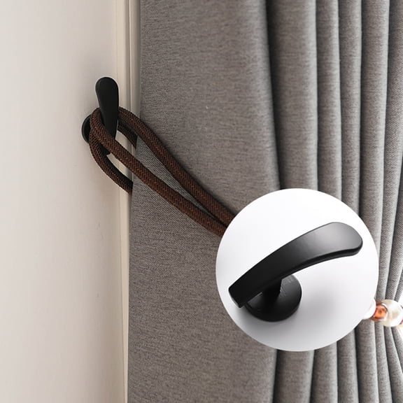 Joernso 2Pcs Wall Mounted Curtain Tieback Hooks Stable Alloy Electroplating Paint Curtain Holdbacks for Home