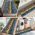 thumbnail image 6 of Navy Blue Paws 2x6 Kitchen Runner Rug, Farmhouse Vintage Modern Blue Brown Wood Non-Skid Rubber Backing Large Rectangle Rugs - Living Room Bedroom Home Office, Indoor Floor Mat Carpets Washable Rug, 6 of 9