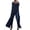 Navy, variant on Womens Casual Tops Cotton 3/4 Length Sleeve Womens Tops Cotton Off Shoulder 3/4 Sleeve Slit Hem Loose Long Tunic Top Blue S