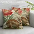 thumbnail image 3 of Leisuo Hopyeer Rustic Vintage Animals Throw Pillow Covers Decorative Cute Rabbits Dragonflies Robin Birds Butterfly Classical Garden Flowers Pillow Cushion Cover White, 3 of 5