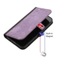 thumbnail image 5 of SaniMore Wallet Case for Samsung Galaxy S23 Ultra 6.8" 2023, Retro PU Leather Case Card Slots Cash Pocket Kickstand Removeable Lanyard Shockproof Anti-fall Full Protective Magnetic Case, Purple, 5 of 8