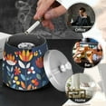 thumbnail image 4 of Yayeee Ashtray with Lid for Cigarette Smokeless Stainless Steel Home Ash Holder, Art Flowers, 4 of 7