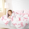thumbnail image 3 of Erosebridal Girls Cartoon Stripes Bowknot Twin Comforter Sets 3-Piece,Dreamy Princess Polka Dots Bow Bedding Set for Teens Women,Pink Reversible,Ultra Soft Home Decor, 3 of 6
