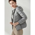 thumbnail image 5 of Wenseny Women’s Casual Zipper Lightweight Down Puffer Coat Hooded Warm Jacket Gray 2XL, 5 of 7