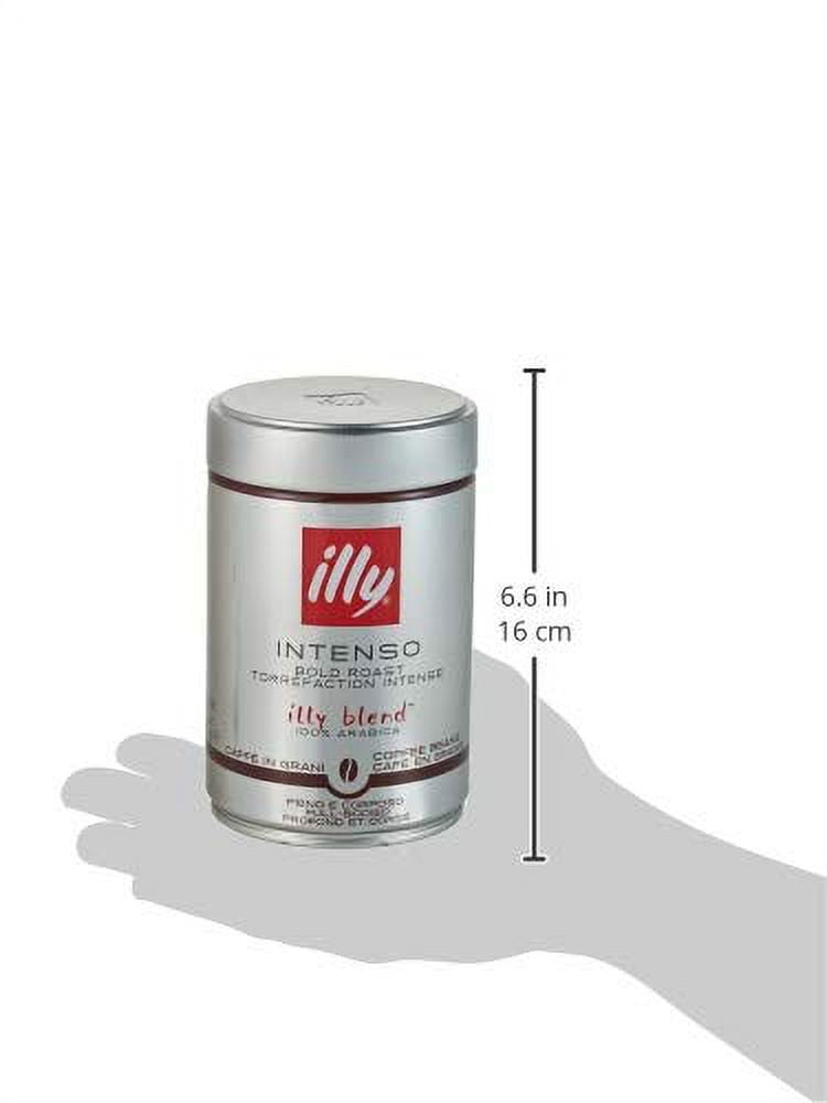 illy Intenso Whole Bean Coffee, Dark Roast, Intense, Robust and Full Flavored With Notes of Deep Cocoa, 100% Arabica Coffee, No Preservatives, 8.8 Ounce (Pack of 1)