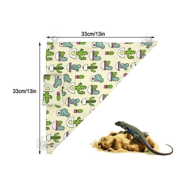 Reptile Hammock Swing Hanging Bed Lounger Ladder with Adhesive Hooks and  Suction Hook for Bearded Dragon Leopard Gecko Rat Lizard 