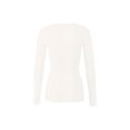 thumbnail image 3 of Bozzolo Women's RT1200 Basic Round Neck Long Sleeve T Shirt Top Ivory M, 3 of 4