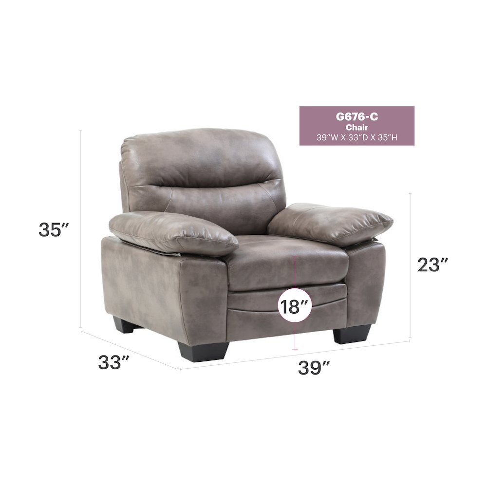 Glory Furniture Marta Accent Chair in Gray Color