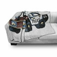 thumbnail image 3 of Police Soft Flannel Fleece Throw Blanket, Cartoon Hand Drawn Police Car Unusual Design with Sketchy Coloring Print, Cozy Plush for Indoor and Outdoor Use, 70" x 90", Red Yellow and Blue, by Ambesonne, 3 of 6