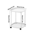 thumbnail image 3 of WLOELOEW White Side Table Storage Shelf Coffee Table Bedside Table Storage Cart Mobile Storage Rack For Bedroom Living Room Study Desk Assembly Required, 3 of 6