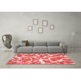 thumbnail image 3 of Ahgly Company Machine Washable Indoor Square Abstract Red Modern Area Rugs, 5' Square, 3 of 4