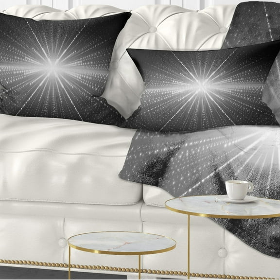 Designart Glowing Star in Cosmic Galaxy - Abstract Throw Pillow - 12x20