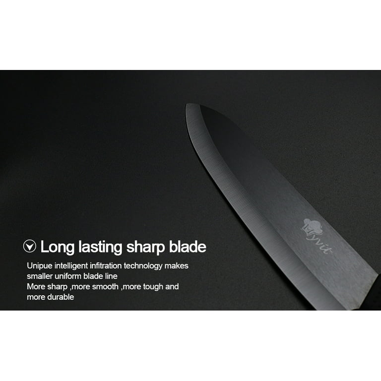 Kitchen Ceramic Knife Set Professional W/ Sheaths Super Sharp Rust