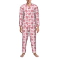 thumbnail image 3 of Balery Strawberries Pattern Pajama Sets for Men Long Sleeve 2 Piece Sleepwear Loungewear Sets Soft PJ's with Pockets Long Sleeve Comfy Pj Sets-Large, 3 of 7