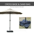 thumbnail image 5 of Patio Shades Outsunny Patio Umbrella 15' Steel Rectangular Outdoor Double Sided Market with base, Sun Protection & Easy Crank for Deck Pool Patio, Coffee,Garden Umbrellas, 5 of 8